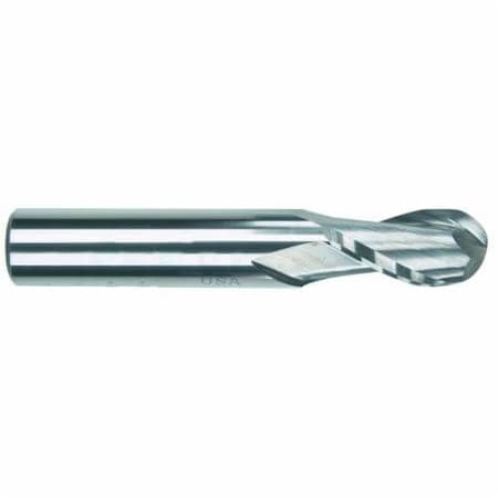 Morse End Mill, Ball Nose Center Cutting Regular Length Single End, Series 5963G, 3 mm Diameter Cutter, 3 90544